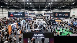 Fitness brands and exhibitors on the AusFitness Expo show floor 2026