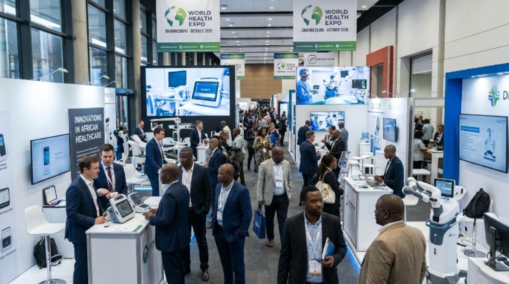 Medical device exhibitors showcasing innovations at World Health Expo Johannesburg October 2026
