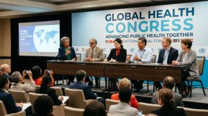 Global health professionals gathered at an international public health congress panel discussion